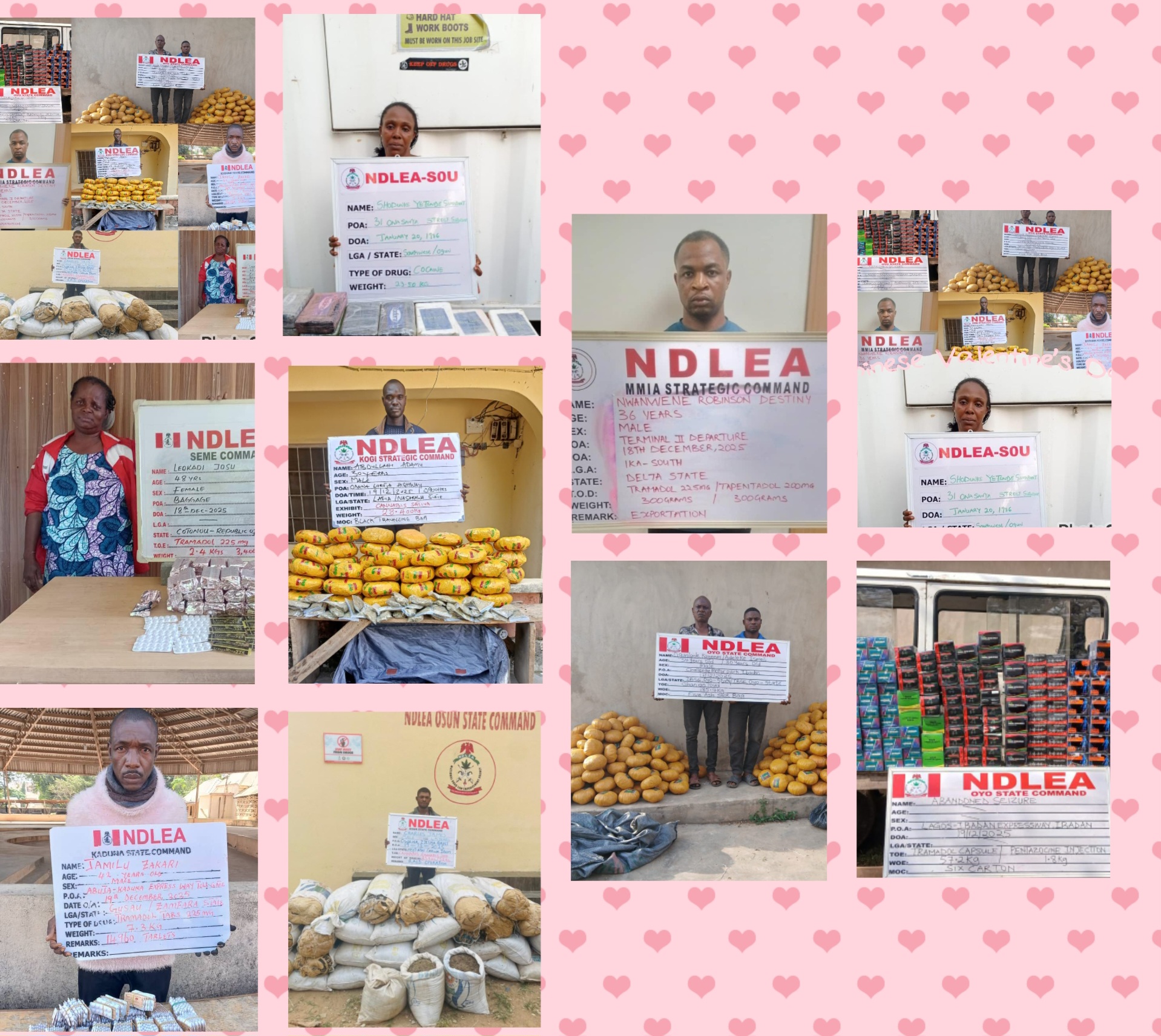 NDLEA arrests Female drug kingpin in Lagos with 23.50kg cocaine stashed in her children’s room …intercepts Italy-bound opioids, nabs businessman, Beninoise lady, others in nationwide raids